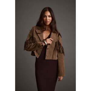 12th Tribe Nirvana Brown Vegan Suede Jacket Size XS